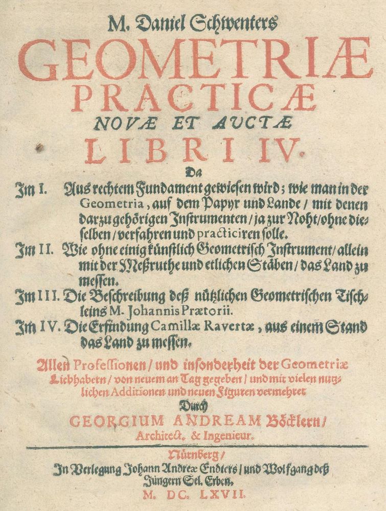 Große Abbildung Nr.1: 123-1518 Schwenter,D.: (Verschiedene Gebiete - Varia, Mathematik)