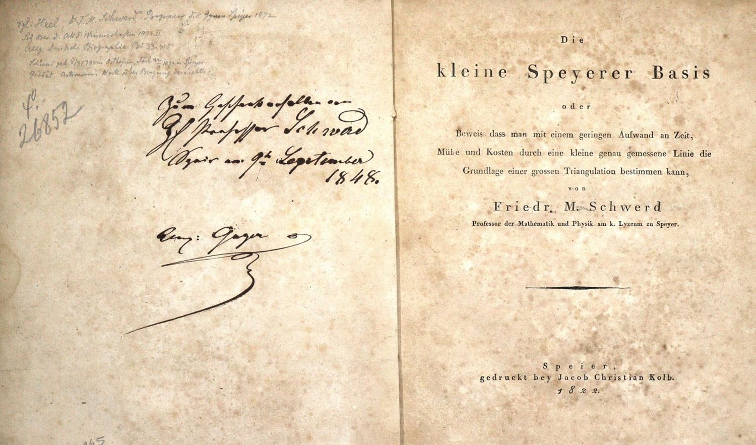 Große Abbildung Nr.1: 123-1519 Schwerd,F.M.: (Verschiedene Gebiete - Varia, Mathematik)
