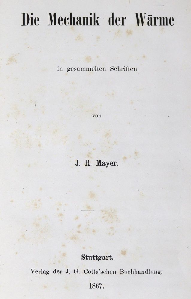 Große Abbildung Nr.1: 123-1526 Mayer,J.R.v.: (Verschiedene Gebiete - Varia, Physik)