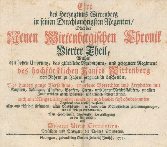 Große Abbildung Nr.1: 123-1601 Steinhofer,J.U.: (Deutschland, Baden-Württemberg)