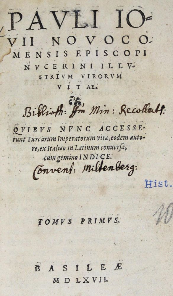 Große Abbildung Nr.1: 123-161 Giovio,P.: (Alte Drucke, Handschriften und Theologie)