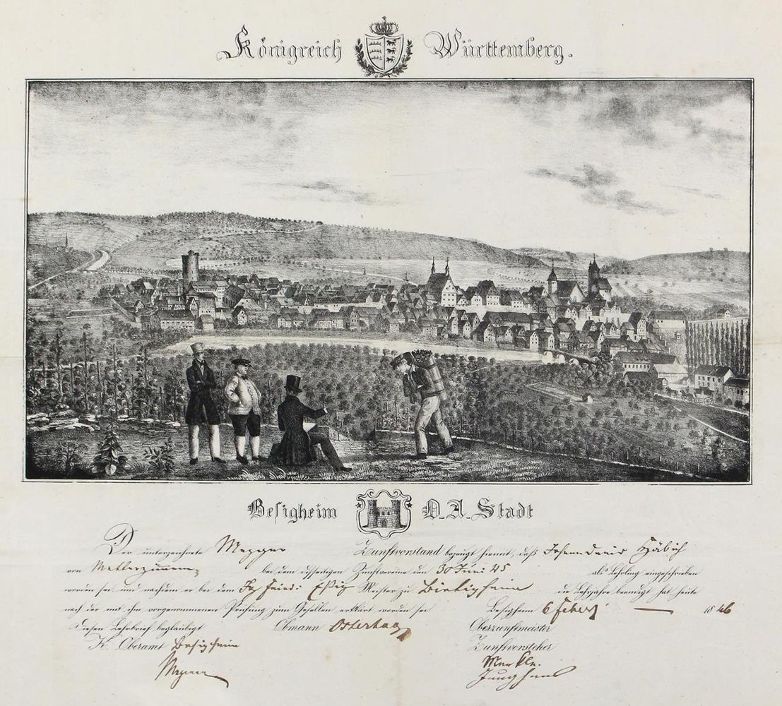 Große Abbildung Nr.1: 123-1612 Lehrbrief: (Deutschland, Besigheim)