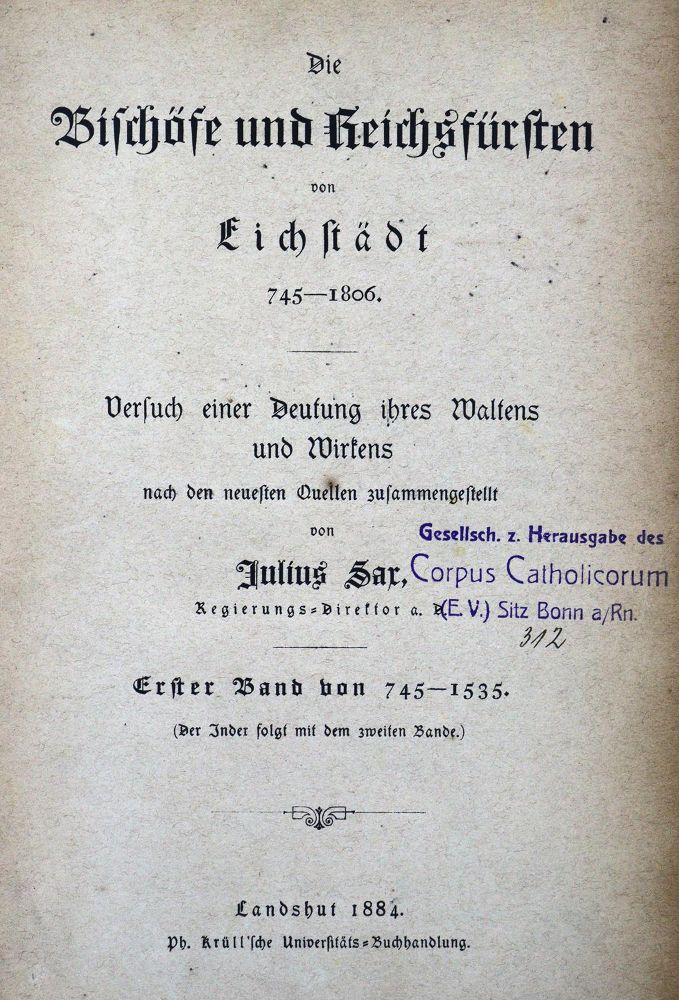 Große Abbildung Nr.1: 123-1620 Sax,J.: (Deutschland, Eichstädt)
