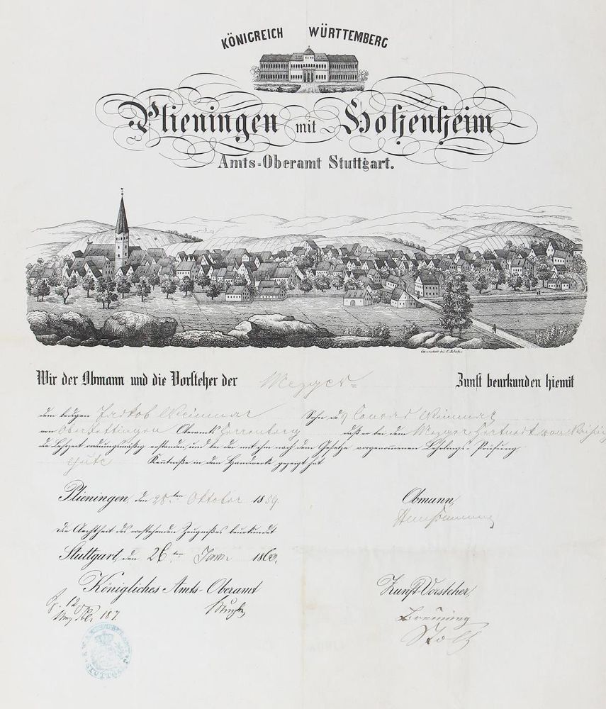 Große Abbildung Nr.1: 123-1660 Lehrbrief: (Deutschland, Plieningen, Hohenheim)