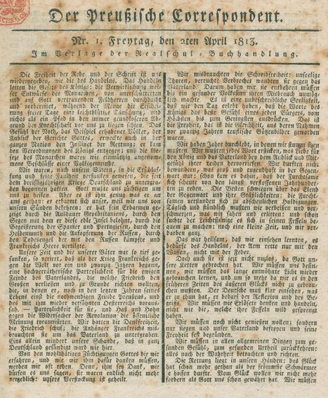 Große Abbildung Nr.1: 123-1661 Preußische Correspondent, Der.: (Deutschland)