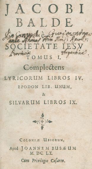 Große Abbildung Nr.1: 123-17 Balde,J.: (Alte Drucke, Handschriften und Theologie)