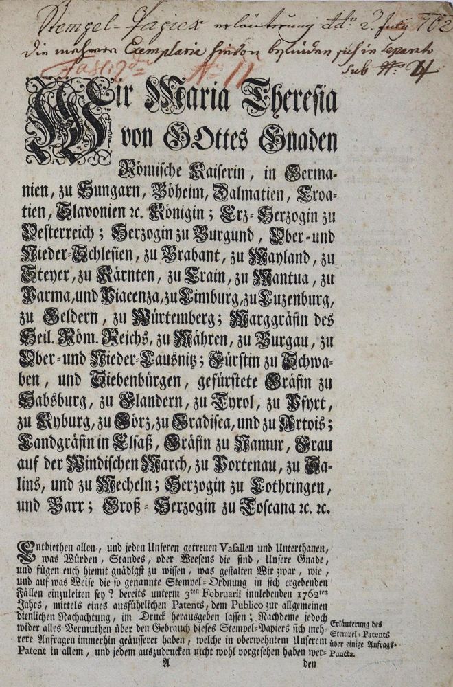 Große Abbildung Nr.1: 123-1700 Verordnungen und Edikte.: (Deutschland)