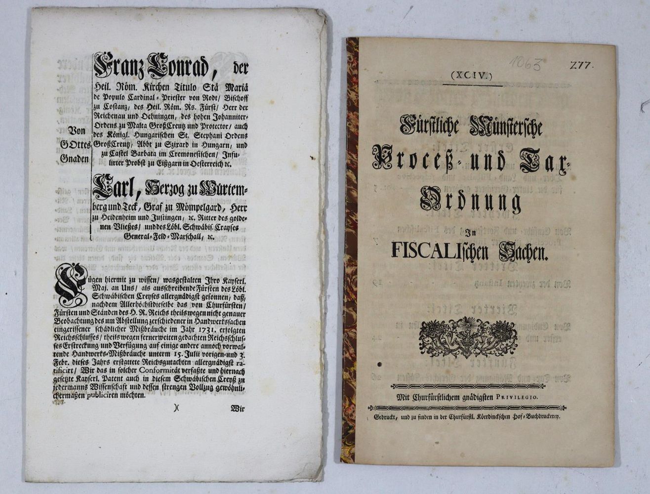 Große Abbildung Nr.2: 123-1701 Sammlung: (Deutschland, Verordnungen)