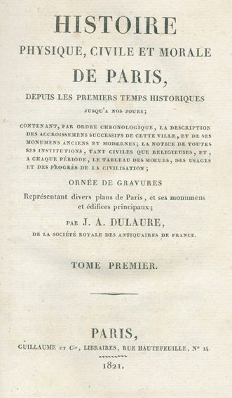 Große Abbildung Nr.1: 123-1721 Dulaure,J.A.: (Frankreich, Paris)