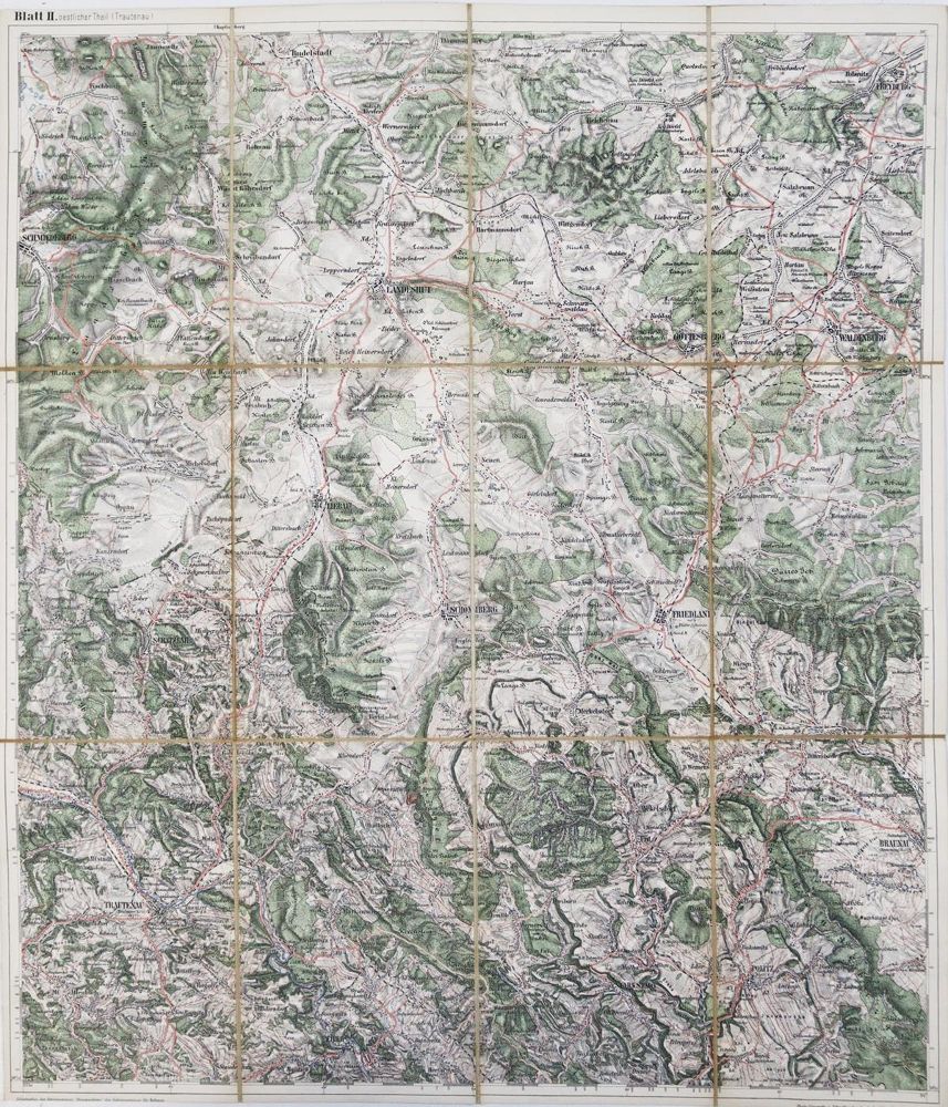 Große Abbildung Nr.1: 123-1852 Specialkarte des Riesengebirges.: (Verschiedene Länder - Geschichte, Tschechien)