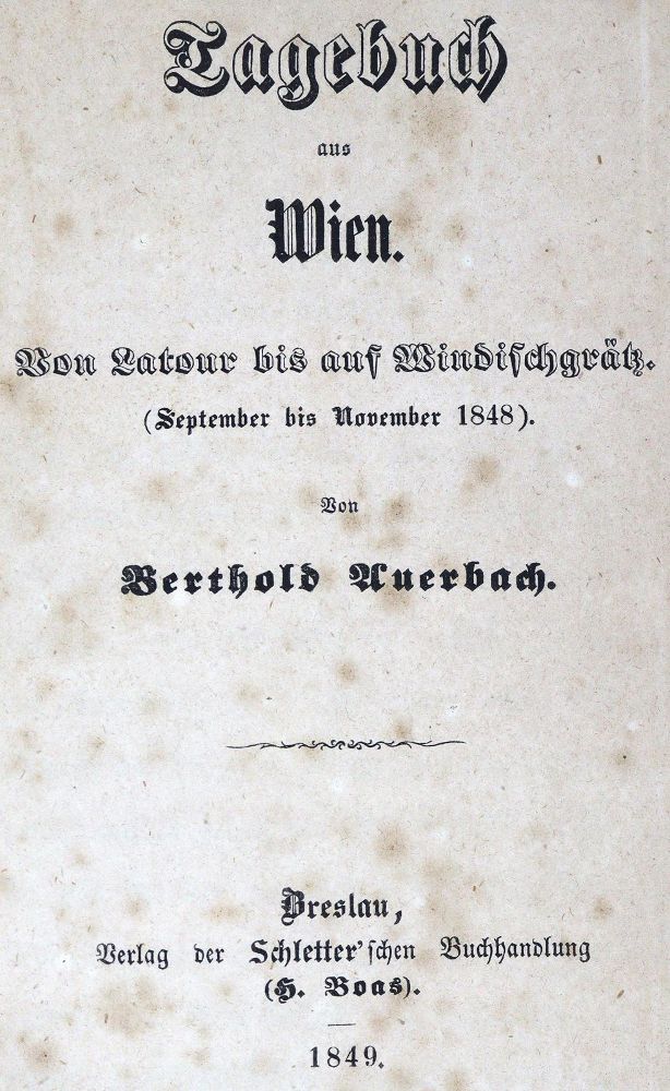 Große Abbildung Nr.1: 123-1857 Auerbach, Berthold (d.i. Moses Baruch).: (Autographen)