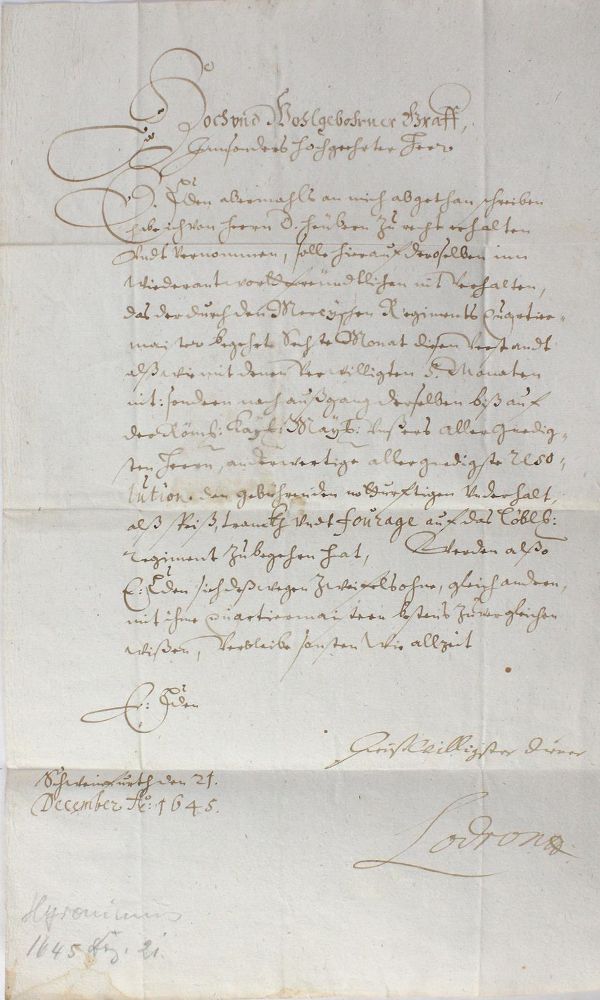 Große Abbildung Nr.1: 123-1867 Dreißigjähriger Krieg.: (Autographen)