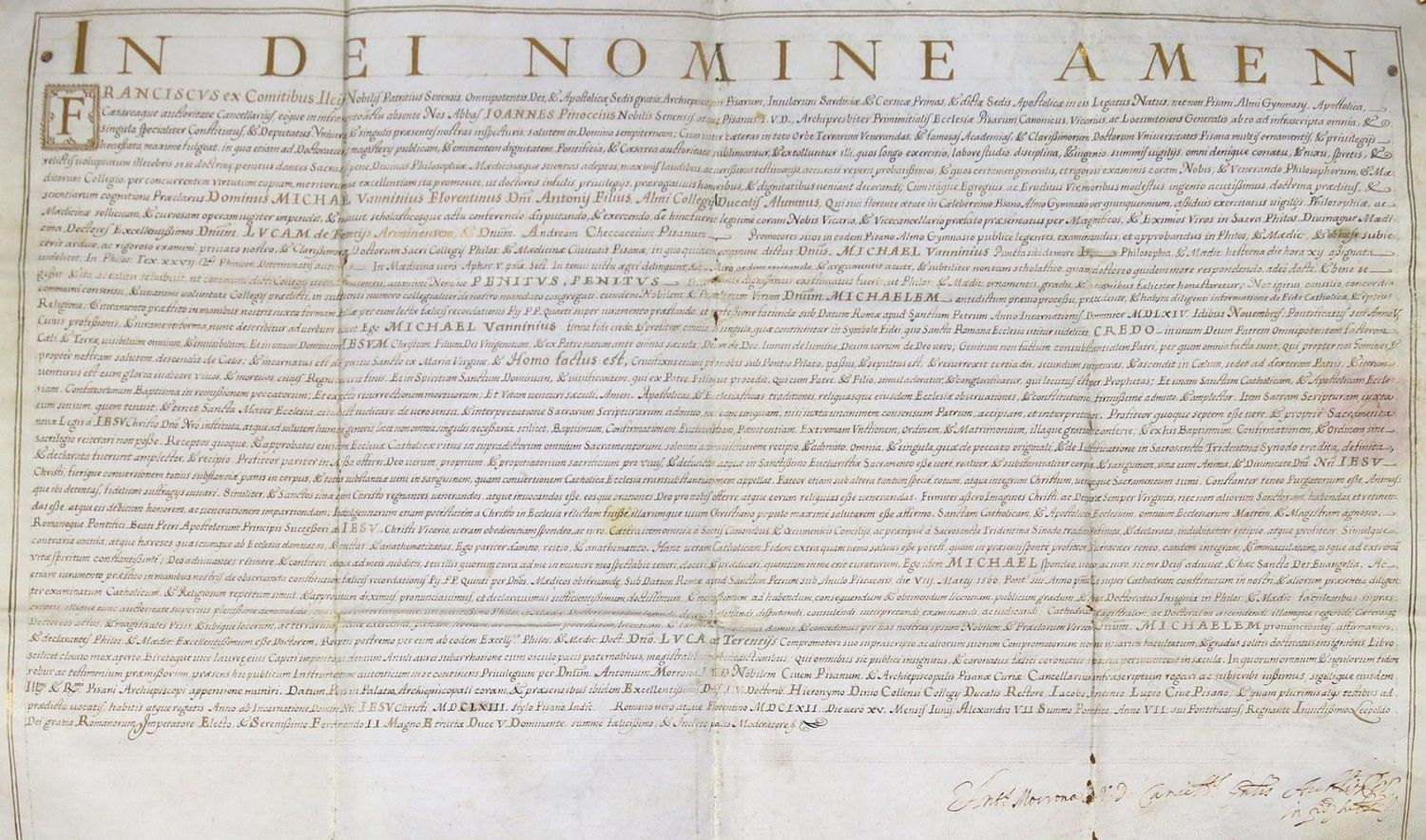Große Abbildung Nr.1: 123-190 Promotionsurkunde: (Handschriften)