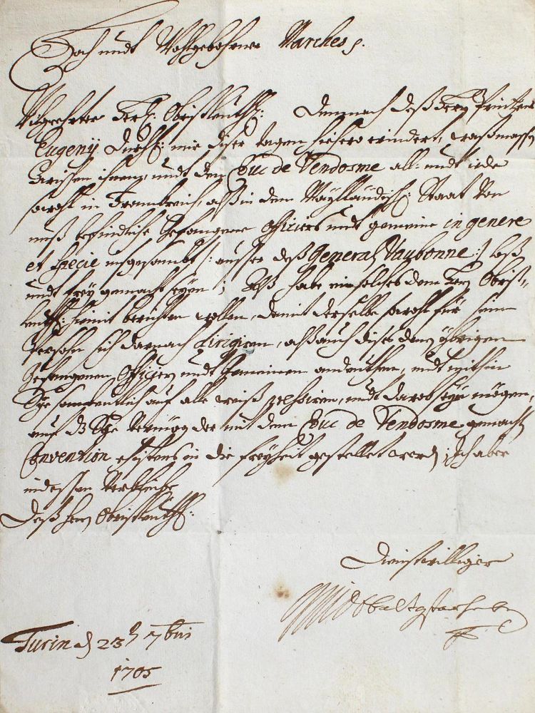 Große Abbildung Nr.1: 123-1919 Spanischer Erbfolgekrieg.: (Autographen)