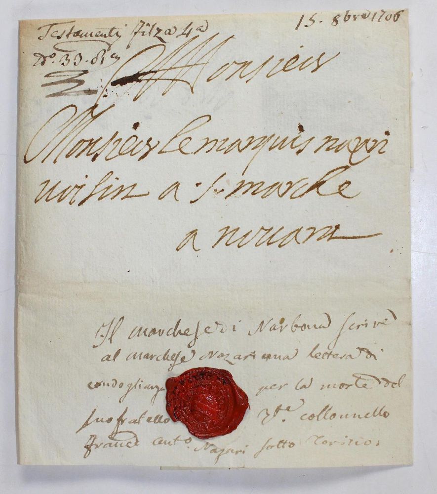Große Abbildung Nr.1: 123-1924 Vaubonne, Joseph Marquis de: (Autographen)