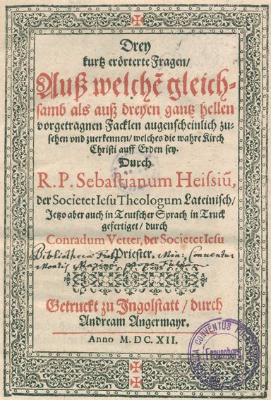 Große Abbildung Nr.1: 123-199 Heiss,S.: (Alte Drucke, Handschriften und Theologie)