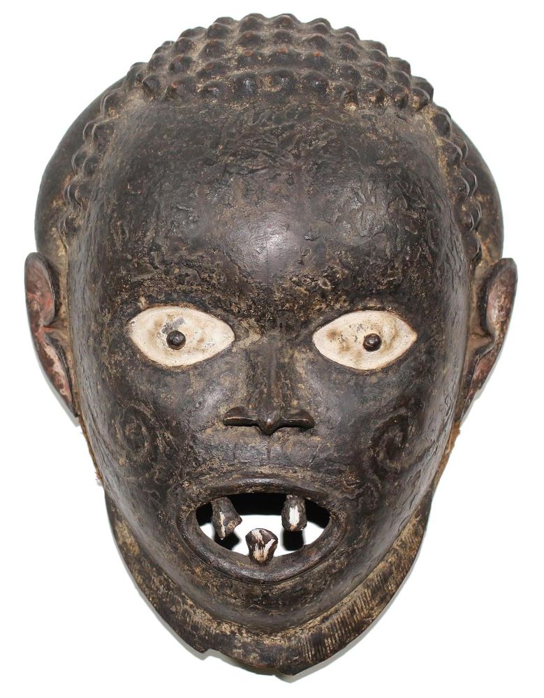 Große Abbildung Nr.1: 123-2057 Sehr alte Maske der Boki: (Afrika, Sammlung Nerlich München)