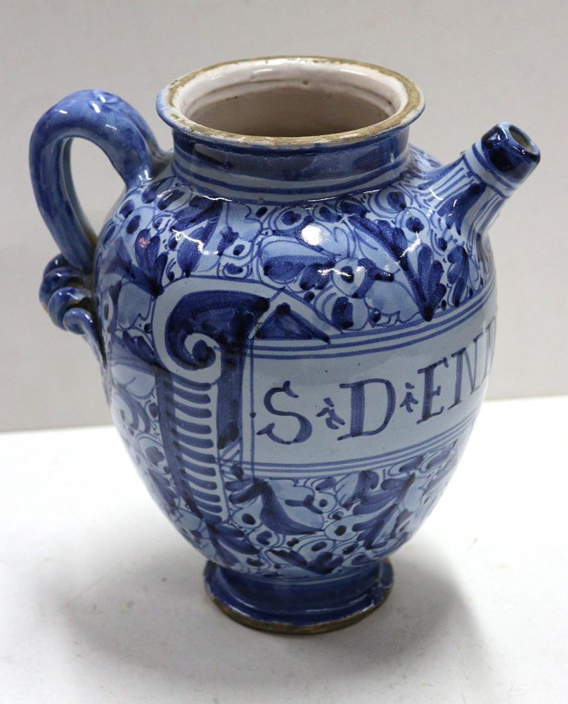Große Abbildung Nr.1: 123-2086 Montelupo Sirup-Kanne: (Apothekenwesen, Albarello)