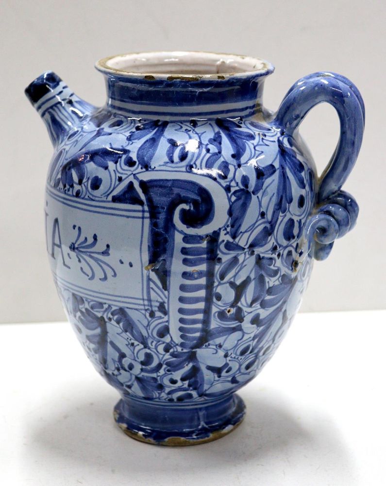 Große Abbildung Nr.2: 123-2086 Montelupo Sirup-Kanne: (Apothekenwesen, Albarello)