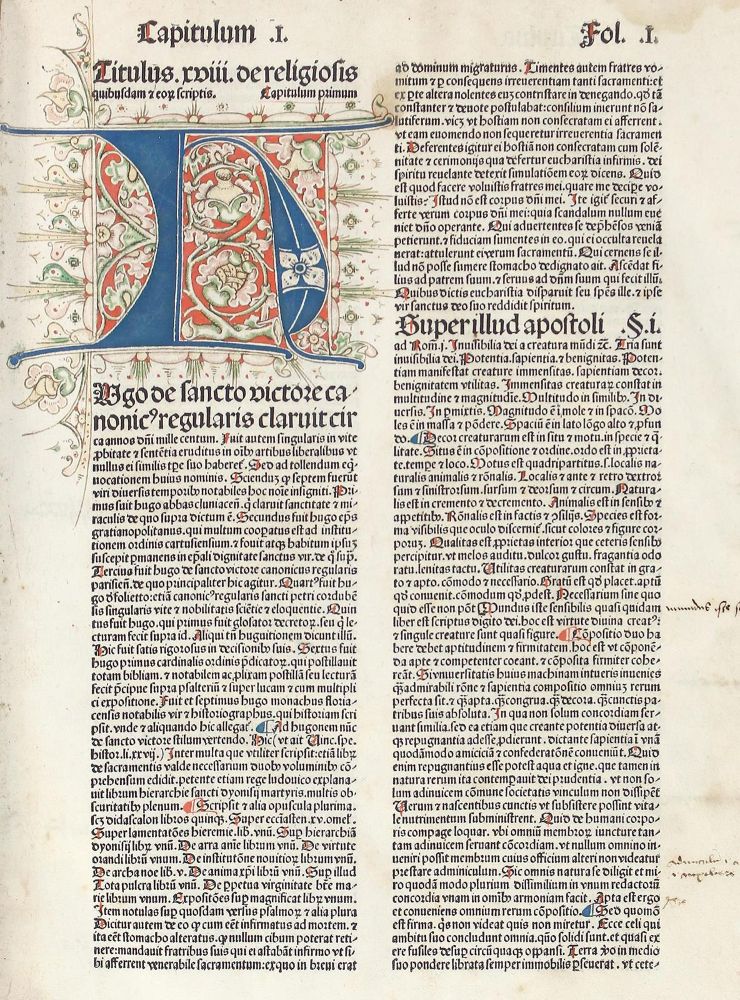 Große Abbildung Nr.2: 123-209 Antoninus Florentinus.: (Inkunabeln)