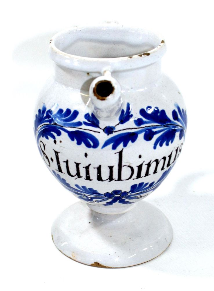 Große Abbildung Nr.3: 123-2090 Sirupkanne Nevers um 1680: (Apothekenwesen, Albarello)