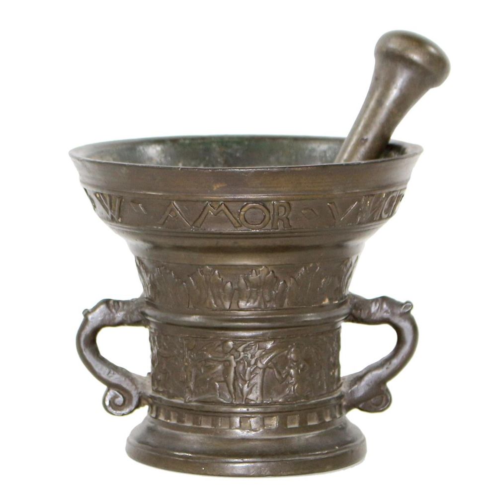 Große Abbildung Nr.1: 123-2134 Barockmörser: (Apothekenwesen, Mörser)