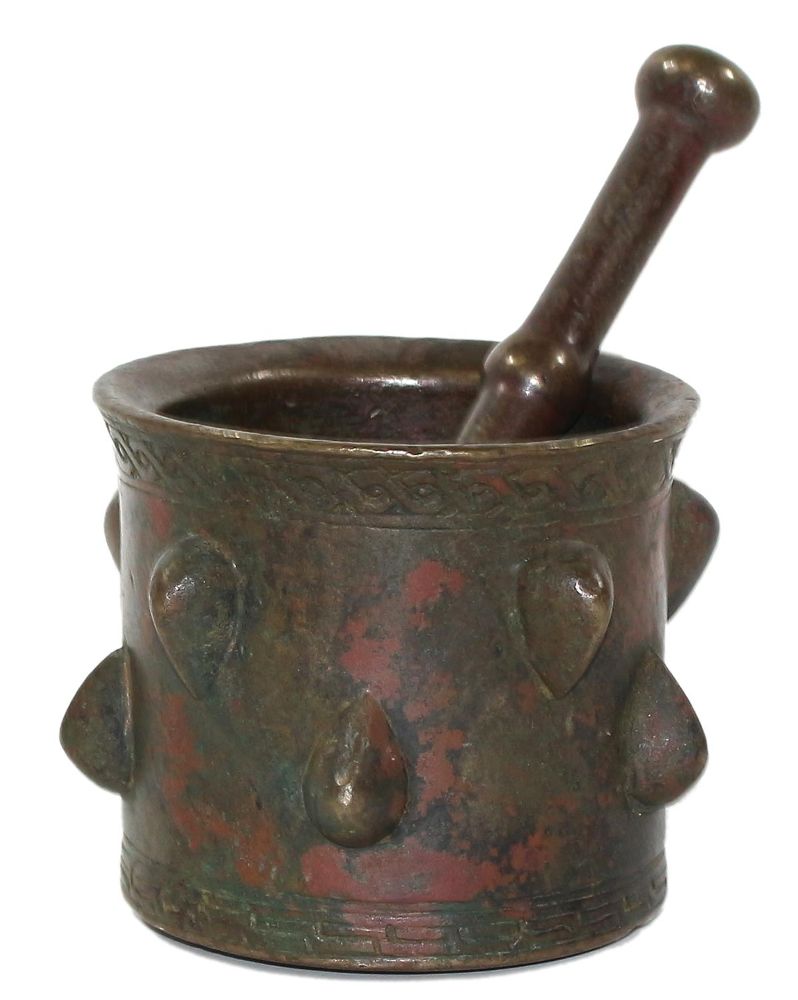 Große Abbildung Nr.1: 123-2156 Rippenmörser,: (Apothekenwesen, Mörser)