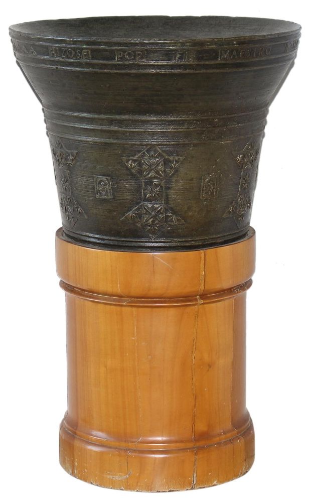 Große Abbildung Nr.1: 123-2158 Seltener spanischer Mörser: (Apothekenwesen, Mörser)