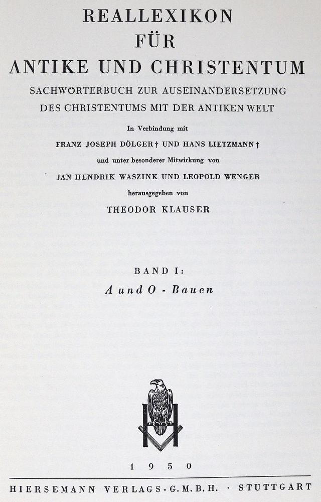 Große Abbildung Nr.1: 123-221 Klauser,T. (Hrsg.).: (Alte Drucke, Handschriften und Theologie)
