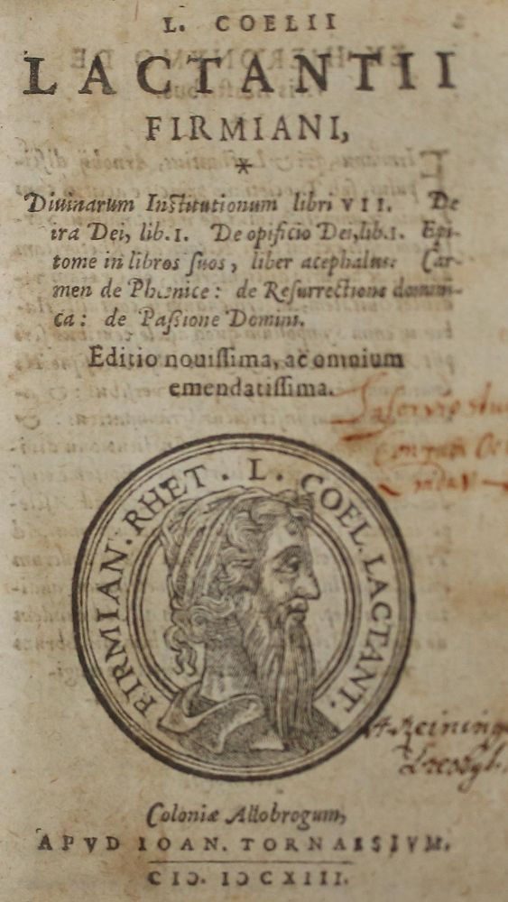 Große Abbildung Nr.1: 123-224 Lactantius,L.C.F.: (Alte Drucke, Handschriften und Theologie)