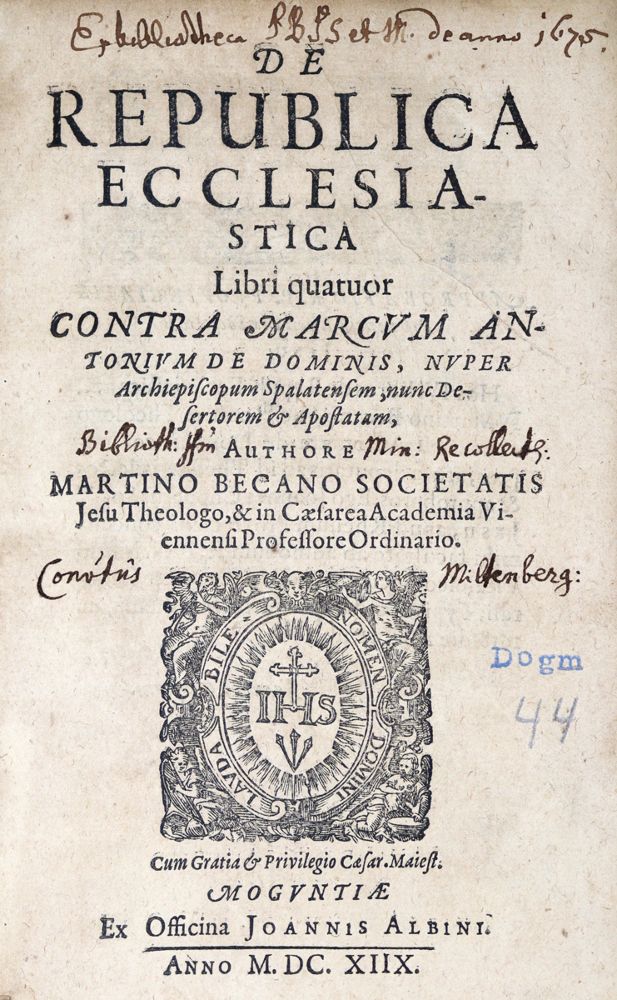 Große Abbildung Nr.1: 123-23 Becanus,M. (d.i. Martin van Beek).: (Alte Drucke, Handschriften und Theologie)