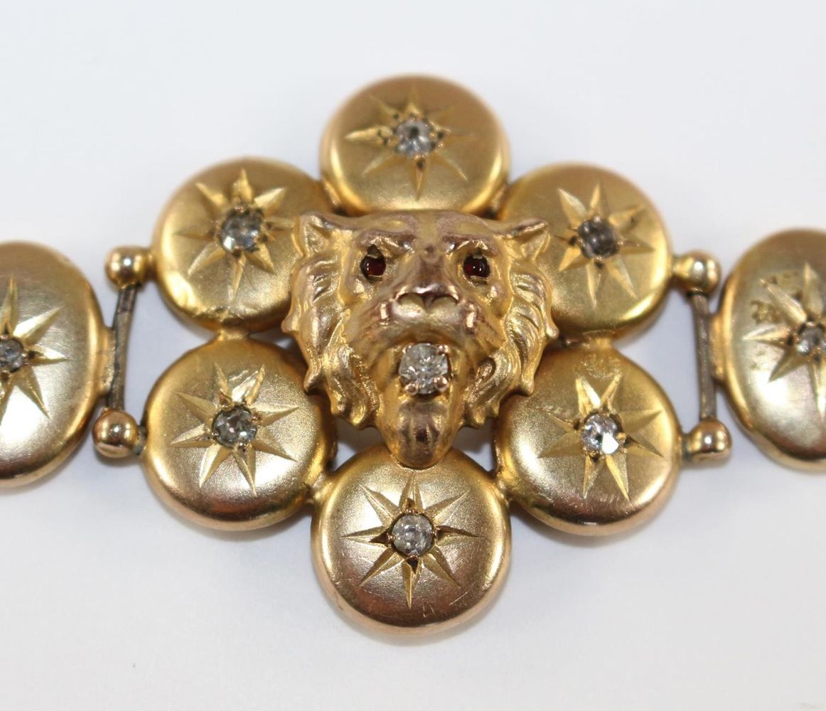 Große Abbildung Nr.2: 123-2301 Historismus Armband 14k: (Schmuck, Armbänder)