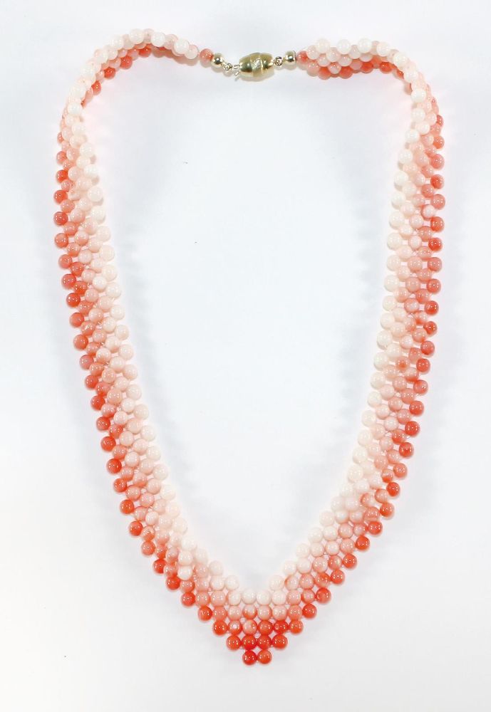 Große Abbildung Nr.1: 123-2331 Korallencollier Tri-Color.: (Schmuck, Colliers)