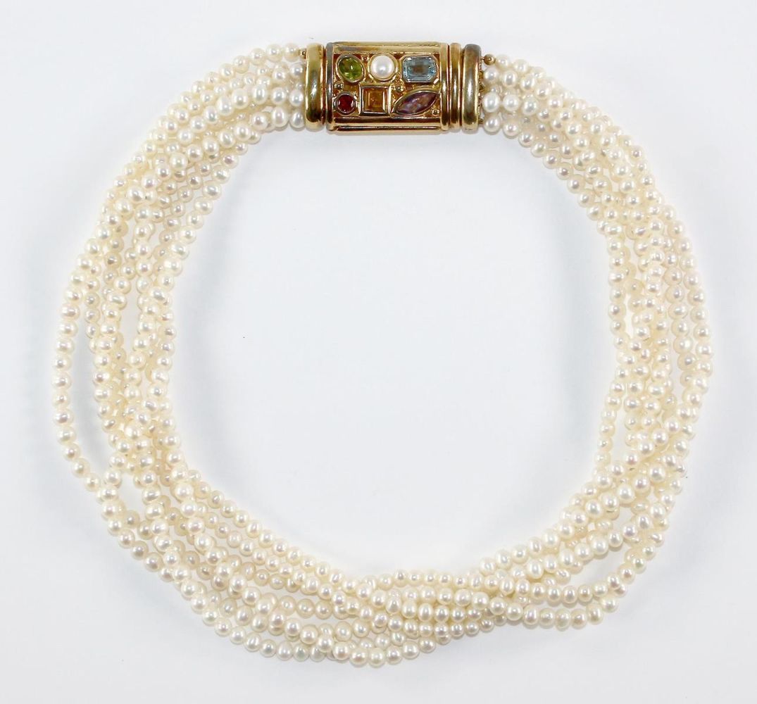 Große Abbildung Nr.1: 123-2338 Prächtiges Perlencollier.: (Schmuck, Colliers)