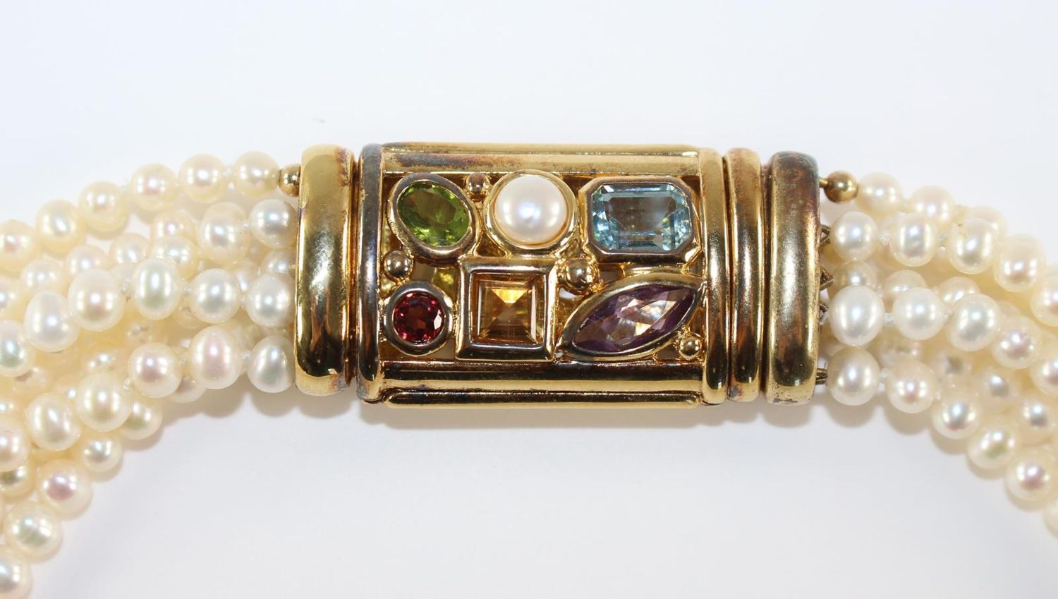 Große Abbildung Nr.2: 123-2338 Prächtiges Perlencollier.: (Schmuck, Colliers)