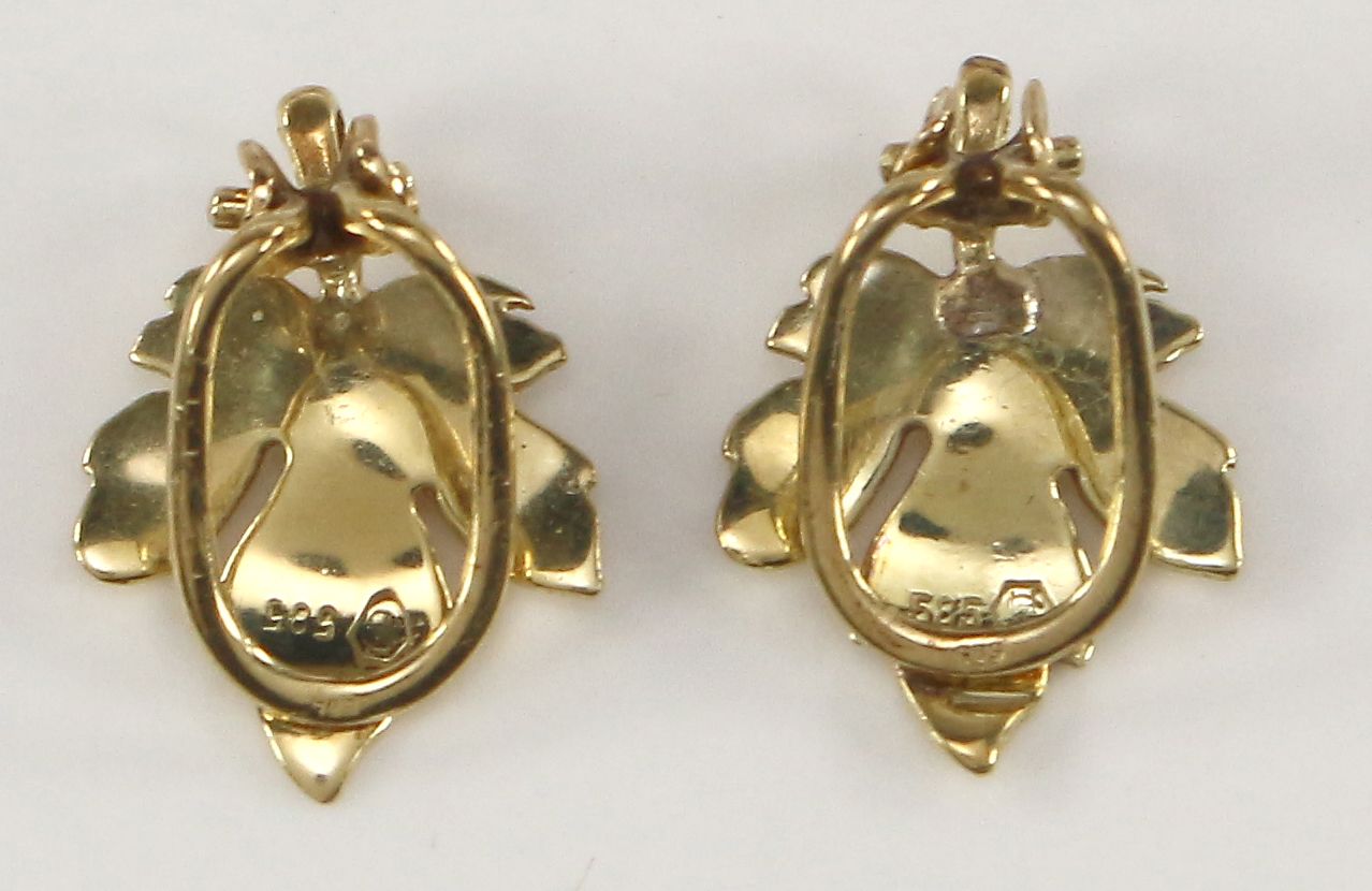 Große Abbildung Nr.2: 123-2356 Paar Ohrclipse 585 GG: (Schmuck, DRC Pforzheim)