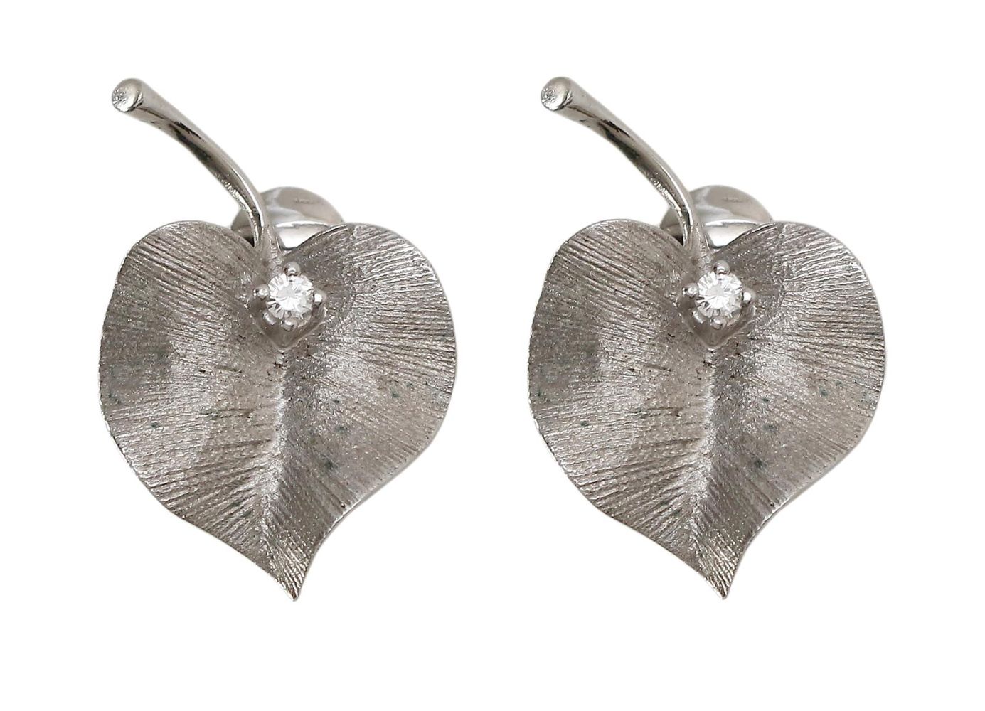 Große Abbildung Nr.1: 123-2357 Paar Ohrclipse 585 WG: (Schmuck, DRC Pforzheim)