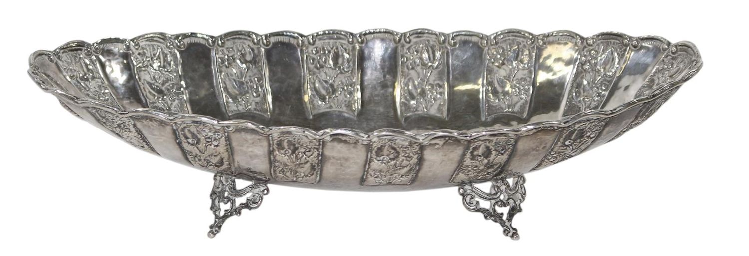 Große Abbildung Nr.1: 123-2443 Silberschale Jugendstil: (Silber)