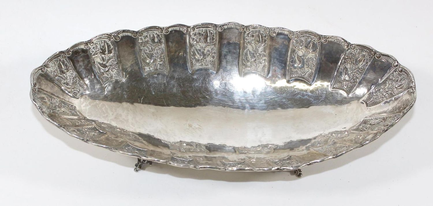Große Abbildung Nr.2: 123-2443 Silberschale Jugendstil: (Silber)