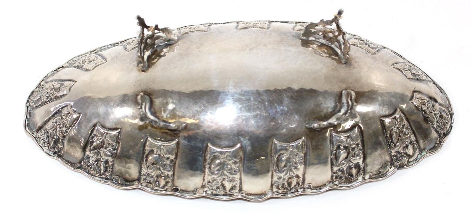 Große Abbildung Nr.3: 123-2443 Silberschale Jugendstil: (Silber)