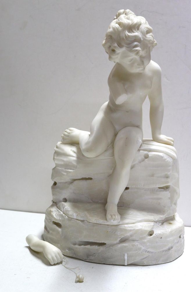 Große Abbildung Nr.1: 123-2454 Alabaster Mädchenfigur: (Skulpturen - Plastiken)