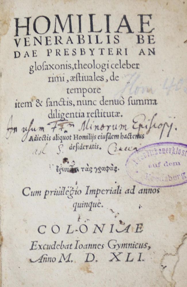 Große Abbildung Nr.1: 123-25 Beda.: (Alte Drucke, Handschriften und Theologie)