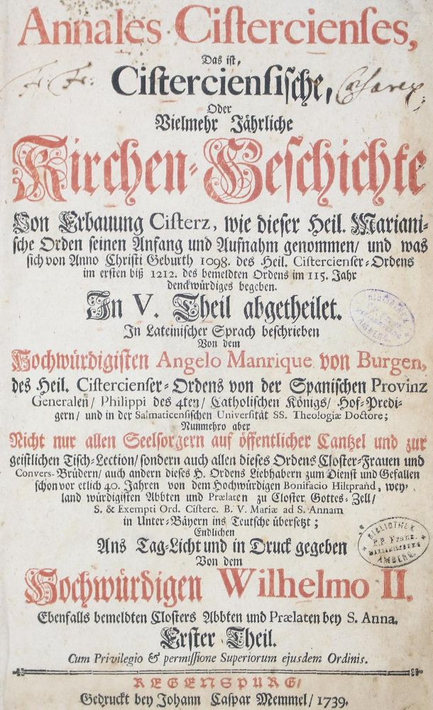 Große Abbildung Nr.1: 123-253 Manrique,A.: (Alte Drucke, Handschriften und Theologie)