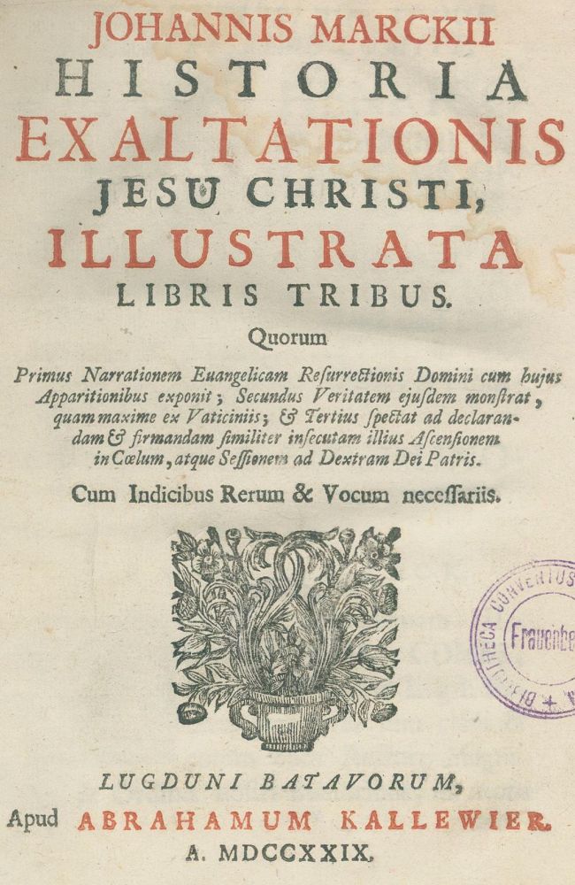 Große Abbildung Nr.1: 123-256 Marck.J.: (Alte Drucke, Handschriften und Theologie)