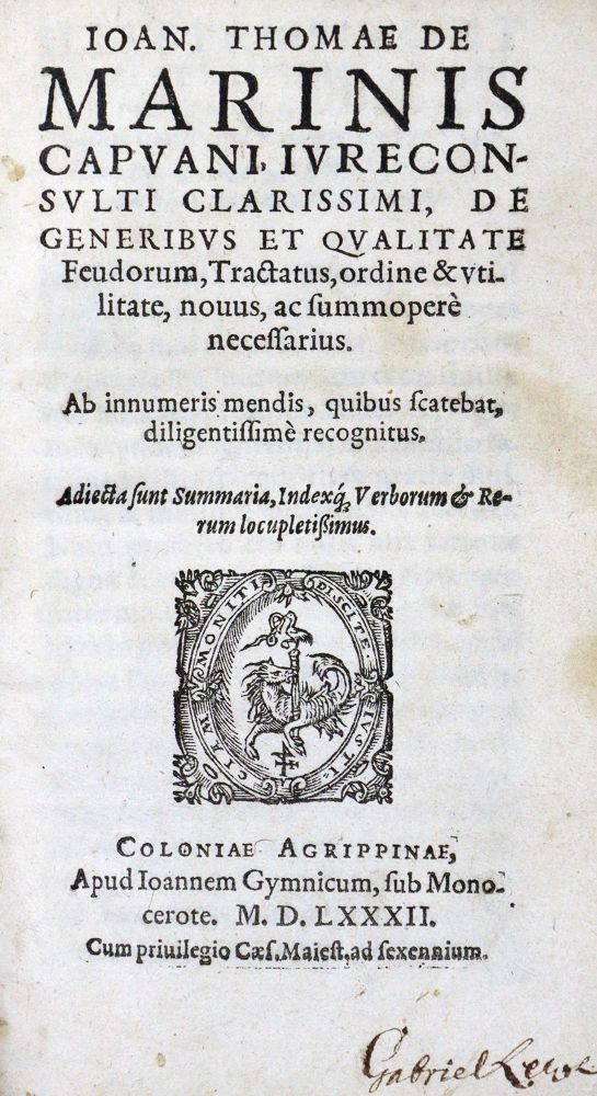 Große Abbildung Nr.1: 123-257 Marinis,G.T.de.: (Alte Drucke, Handschriften und Theologie)