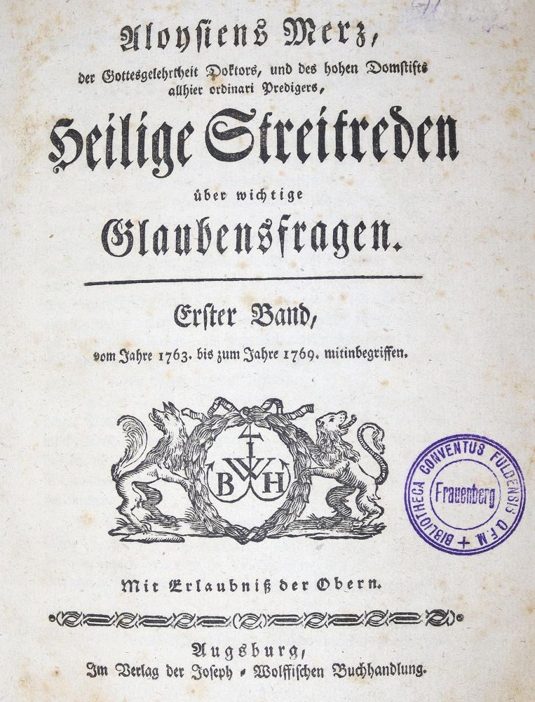 Große Abbildung Nr.1: 123-260 Merz,A.: (Alte Drucke, Handschriften und Theologie)