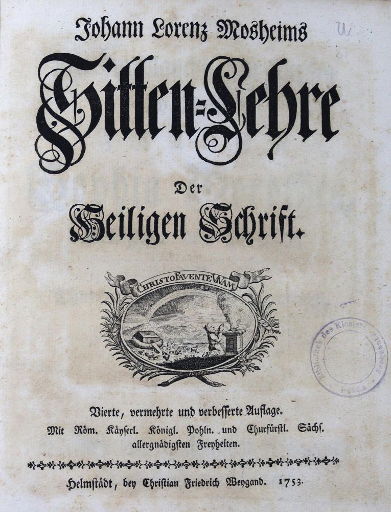 Große Abbildung Nr.1: 123-268 Mosheim,J.L. u. J.P.Miller.: (Alte Drucke, Handschriften und Theologie)