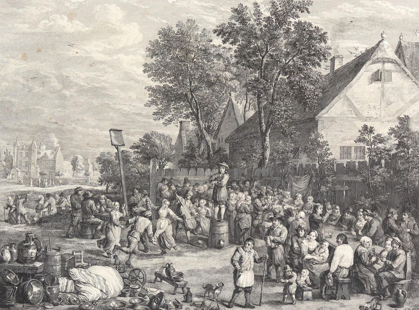 Große Abbildung Nr.3: 123-2680 Drehleierspieler u. Geiger.: (Varia, Musik)