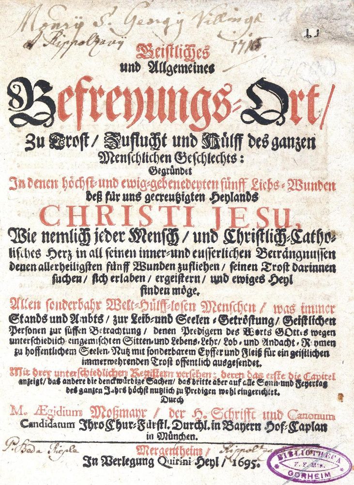 Große Abbildung Nr.1: 123-269 Mossmayr,A.: (Alte Drucke, Handschriften und Theologie)