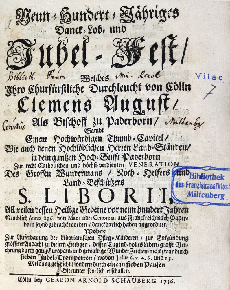 Große Abbildung Nr.1: 123-273 Neun-Hundert-Jähriges: (Alte Drucke, Handschriften und Theologie)